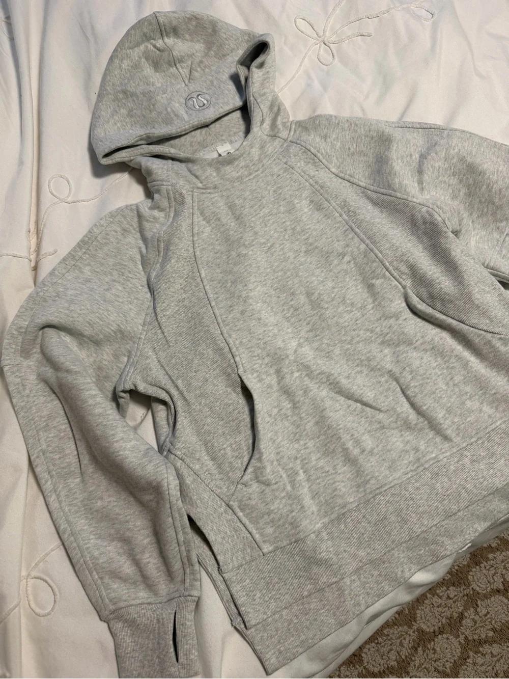 lululemon athletica  Light Gray Hooded Sweatshirt